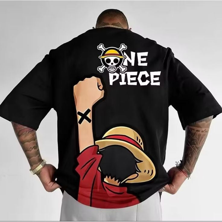 Camisa Oversized Streetwear Monkey D. Luffy Off White