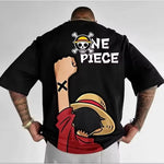 Camisa Oversized Streetwear Monkey D. Luffy Off White
