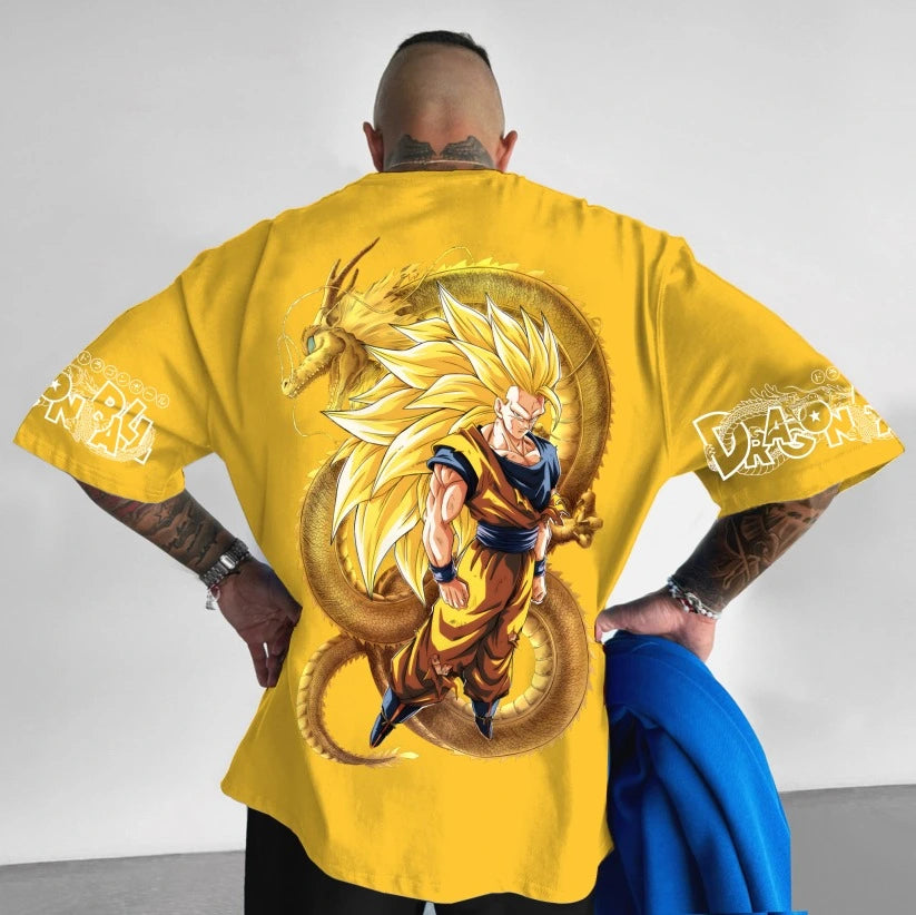 Camiseta Oversized Streetwear Son Goku Super saiyajin 3