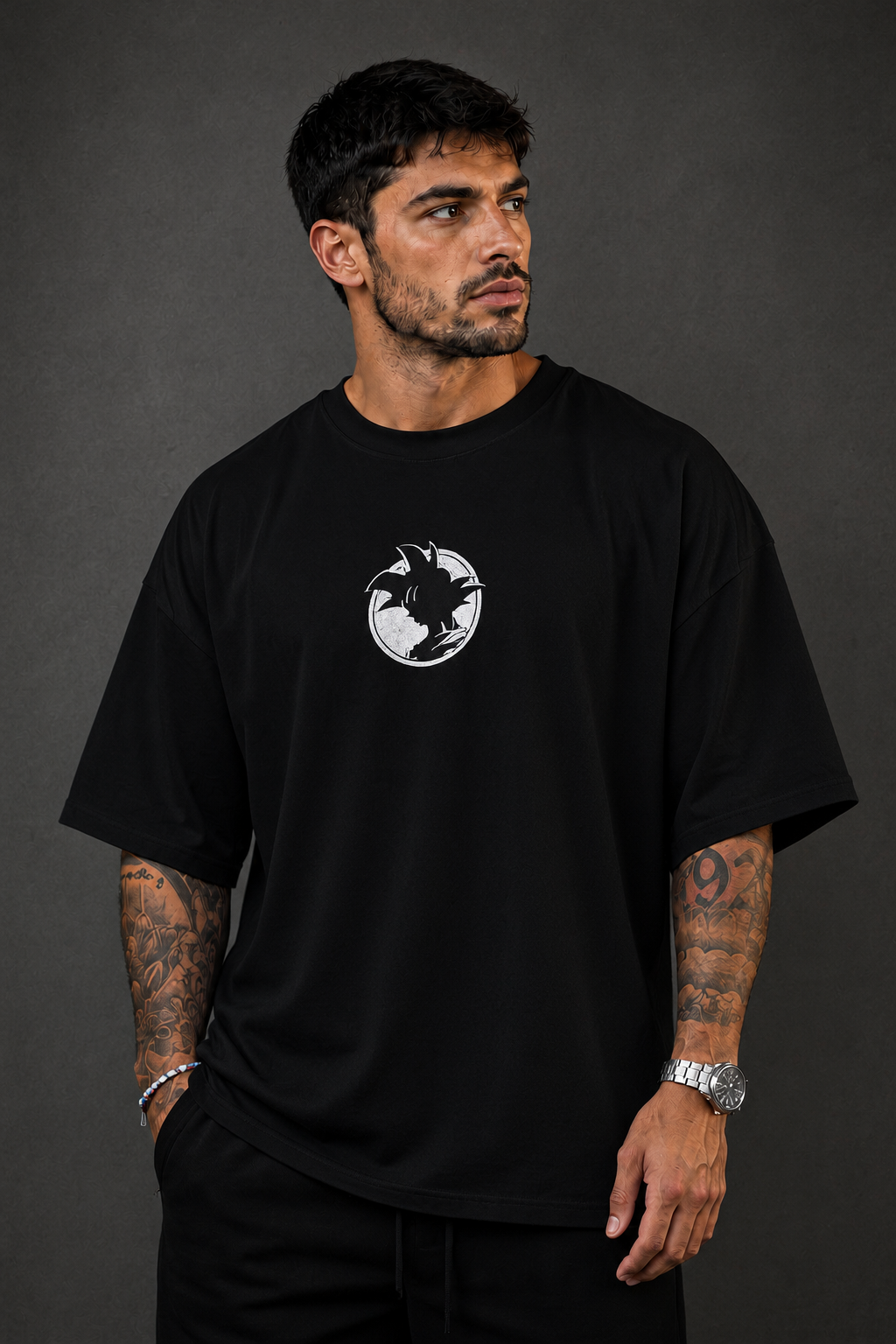 Camiseta Oversized Masculina Cyber Warrior Branca
