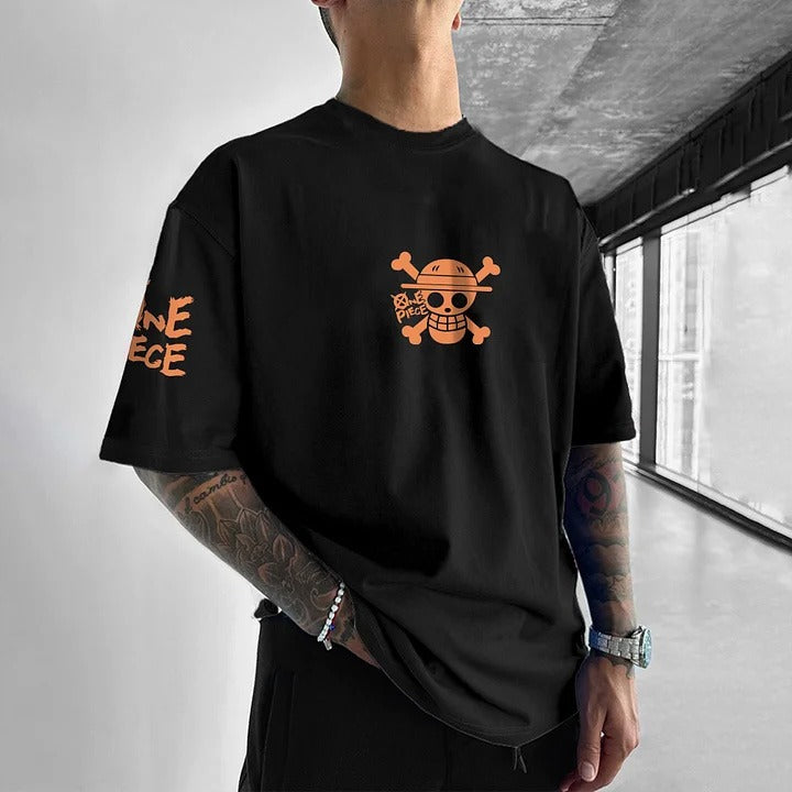 Camiseta Oversized Streetwear Caveira Luffy