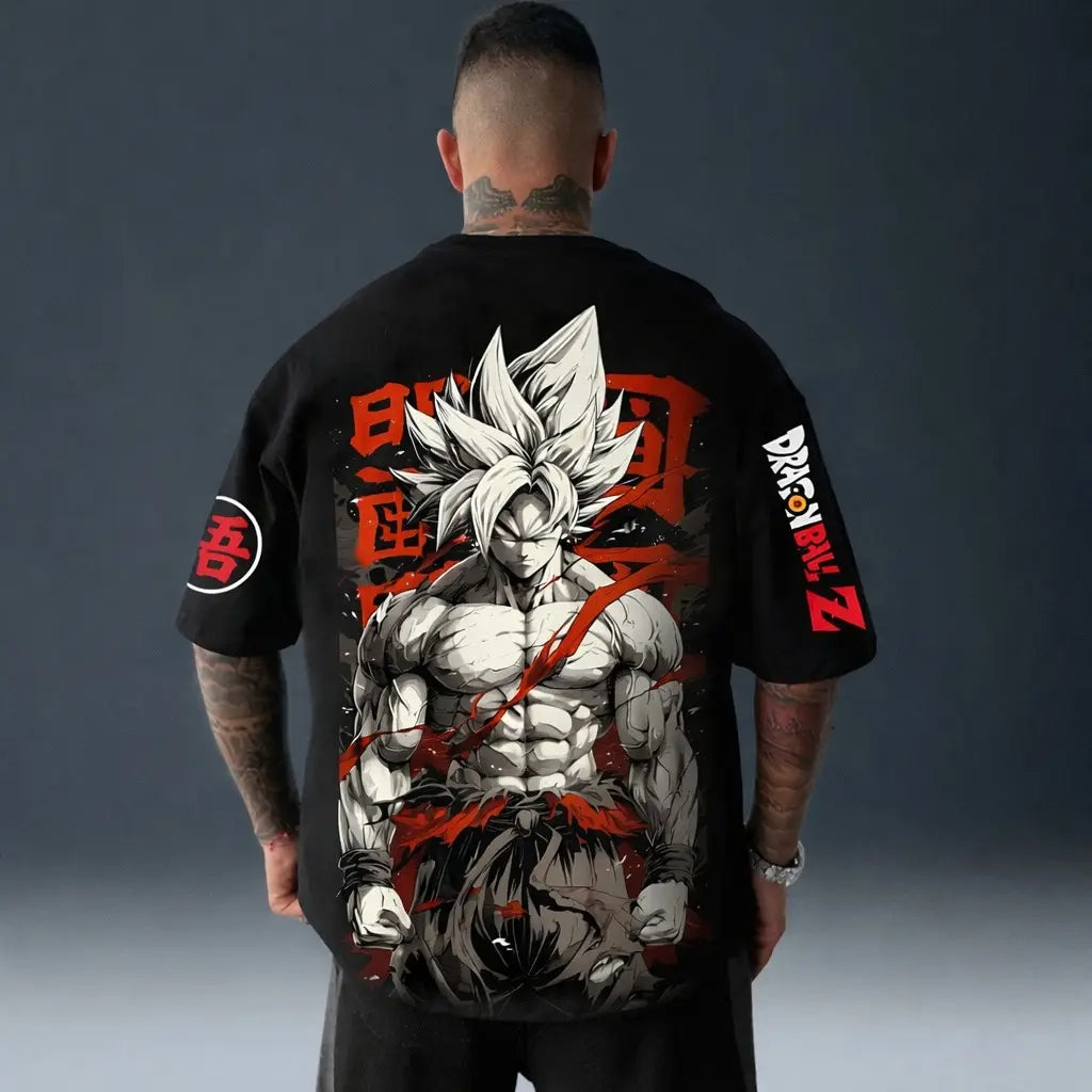 Camiseta Oversized Masculina Neon Warrior Preta