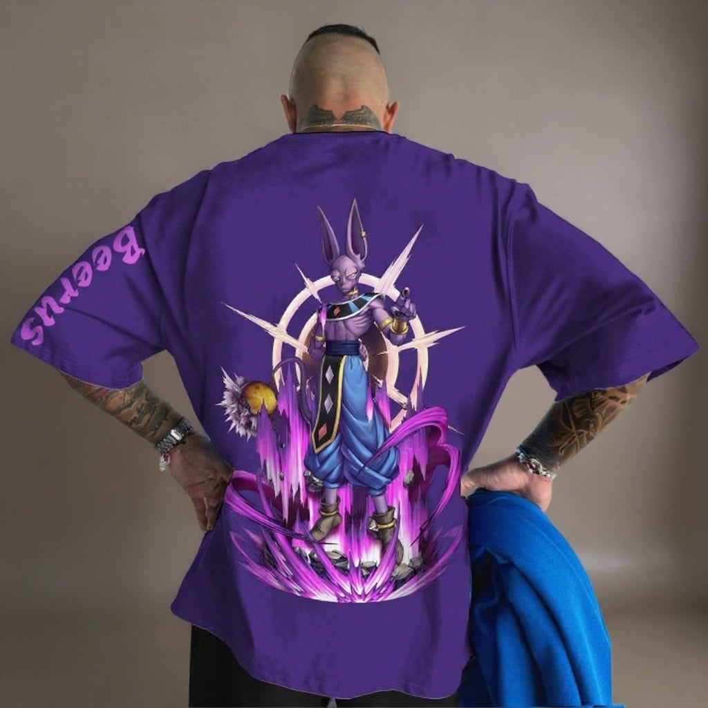 CamisetaStreetwear Oversized Beerus Deus da Destruição