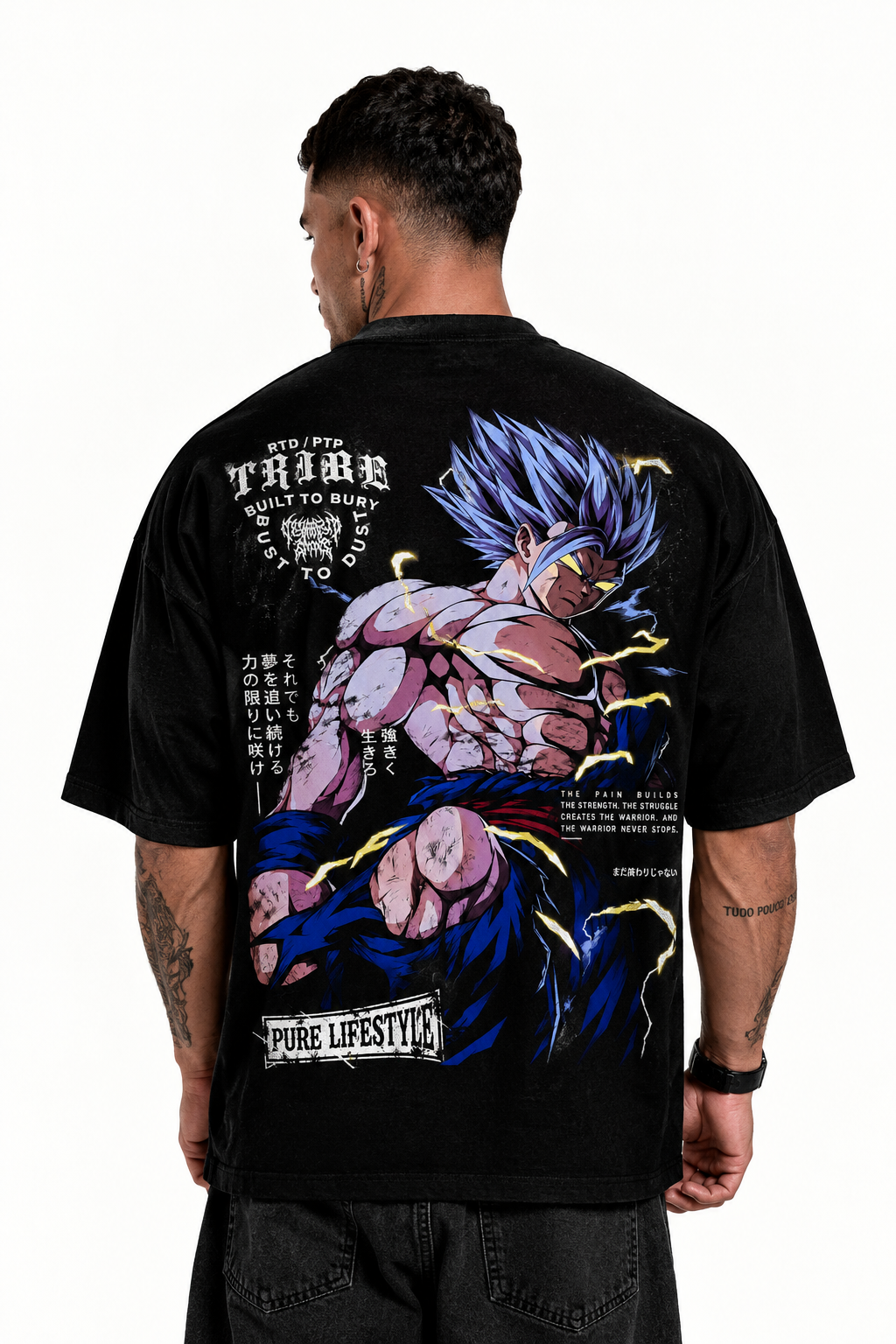 Camiseta OversizedSupremo Guerreiro Masculina Preta