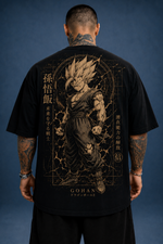 Camiseta Oversized Masculina Streetwear Guerreiro Dourado Energia Premium