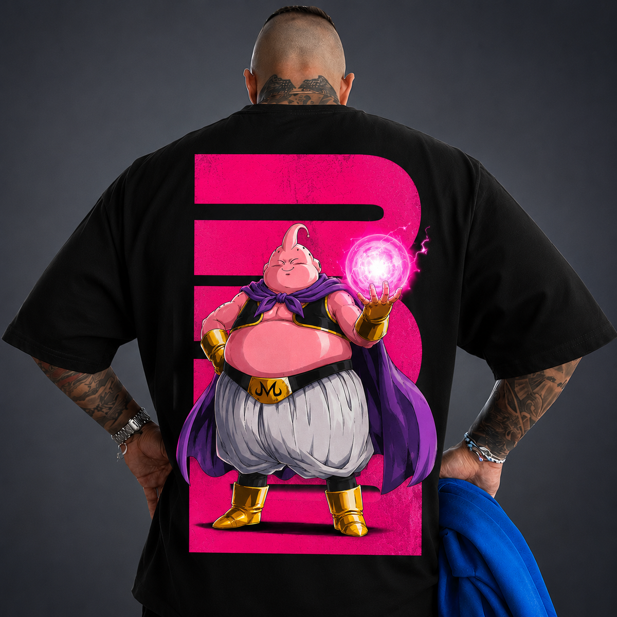Camisa Oversized Premium Super Majin Boo Gordo Preto