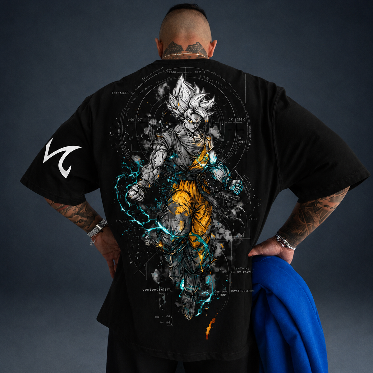 Camiseta Oversized Streetwear Goku DBZ Premium 02 Branca