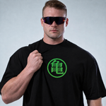 Camiseta Oversized Guerreiro Lendário Verde Masculina Preta