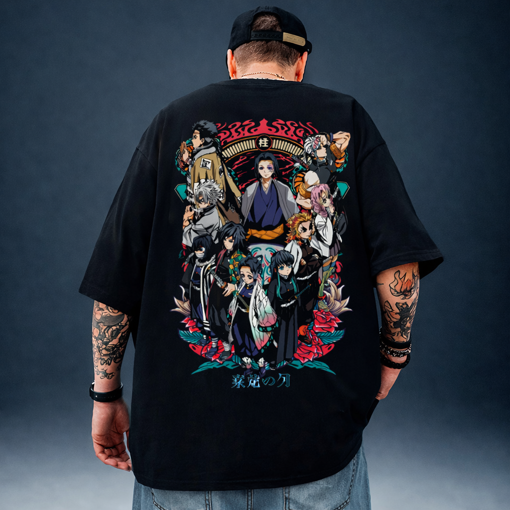 Camiseta Oversized hashiras Demon Slayer