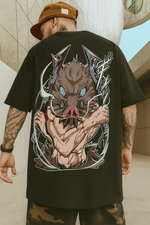 Camiseta Oversized Streetwear Plus Size Inosuke Hashibira