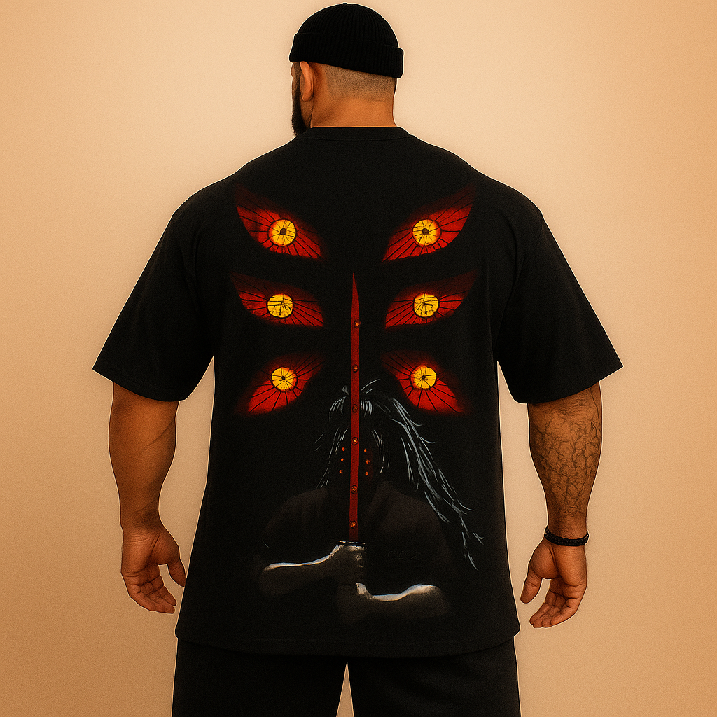 Camiseta Oversized Streetwear Kokushibo Lua Superior 1