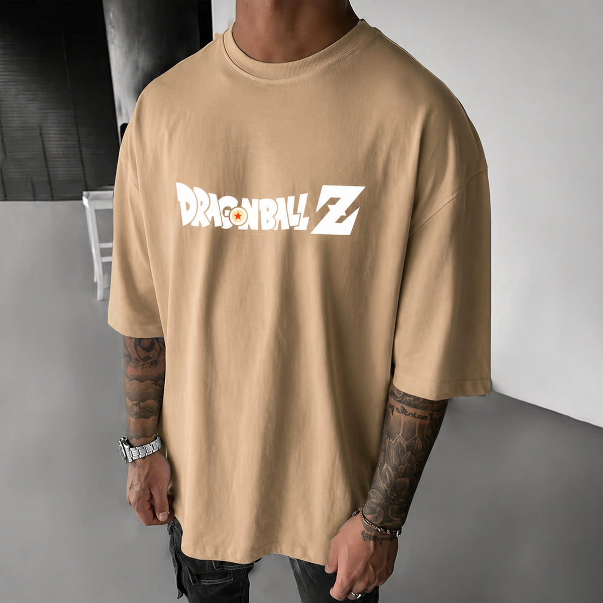 Camiseta OversizedSon Goku Edição Limitada 02 Bege