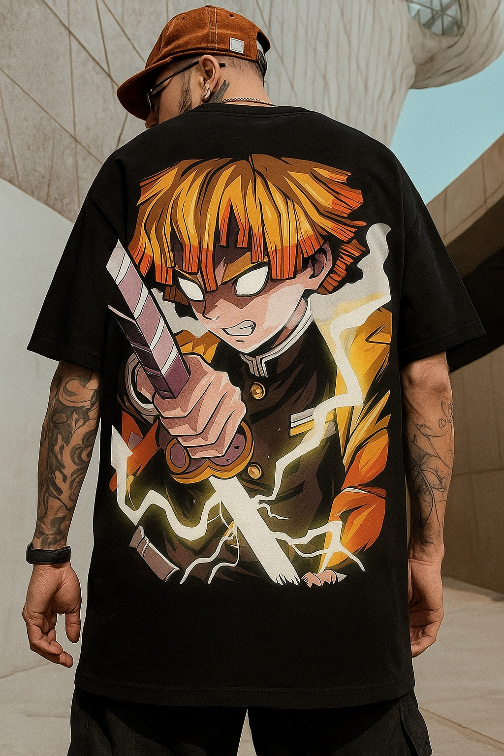 Camisa Oversized Streetwear Zenitsu Agatsuma