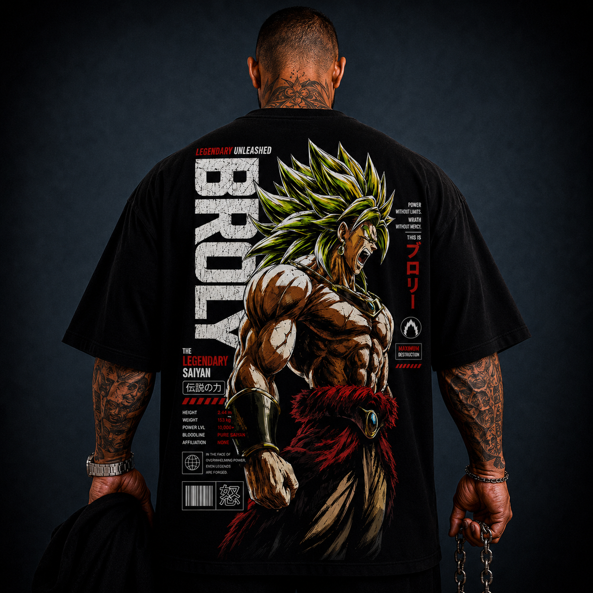 CamisetaStreetwear OversizedSuper BrolyPreta 02