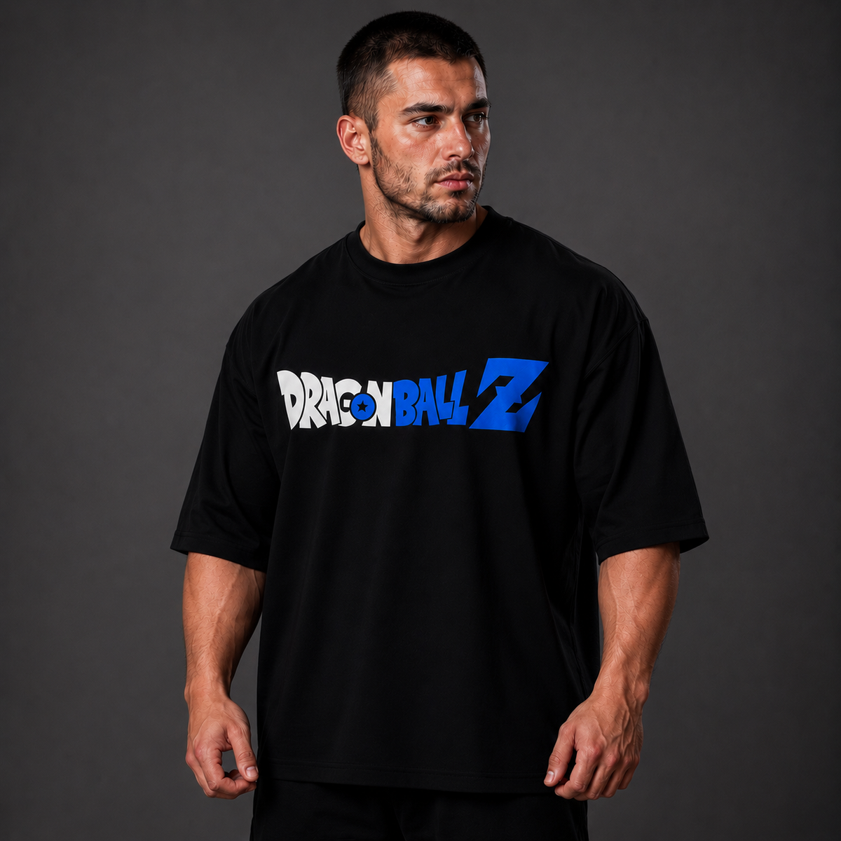 Camiseta Oversized Streetwear Goku Blue Off White
