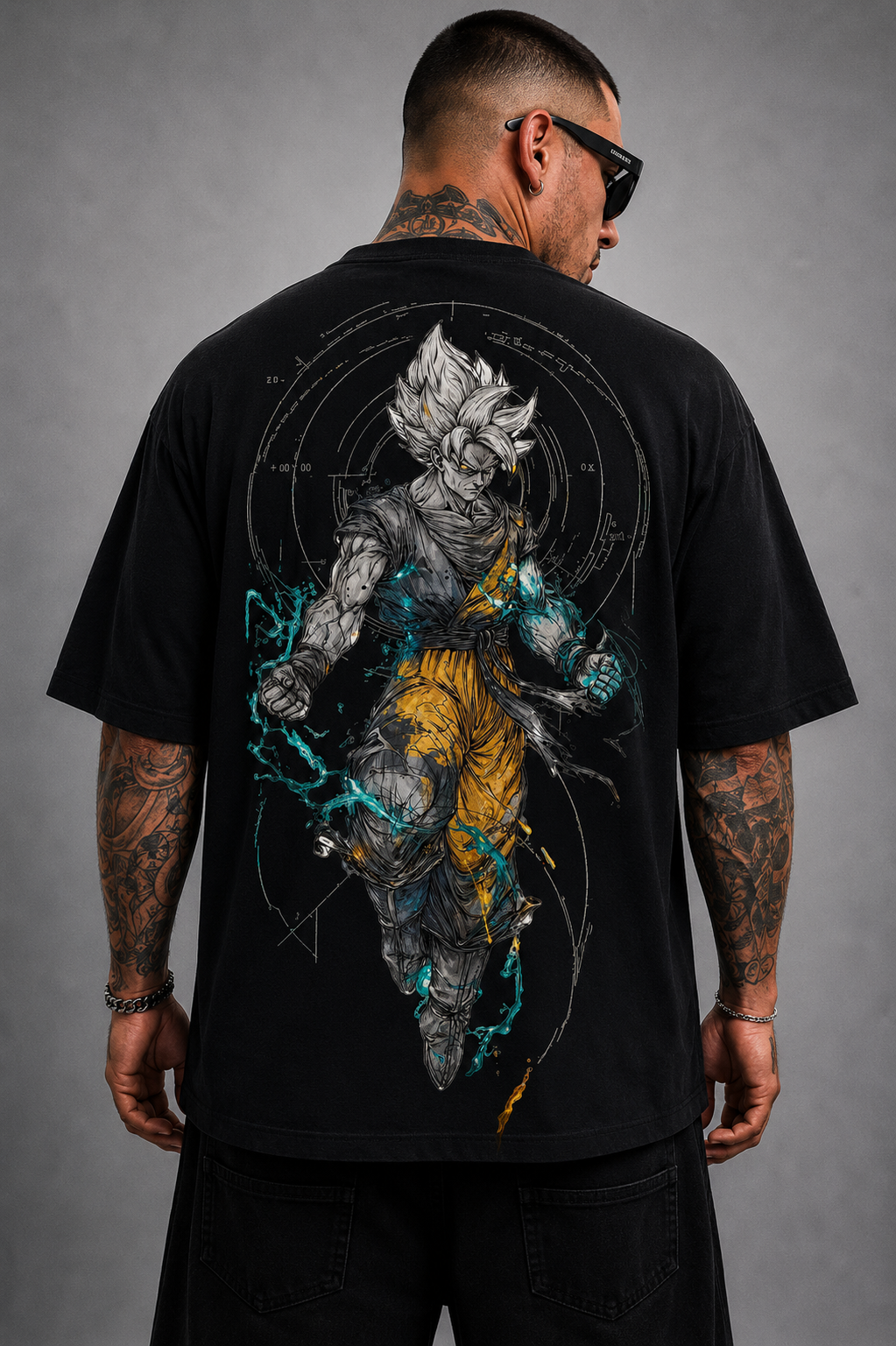 Camiseta Oversized Masculina Cyber Warrior Branca