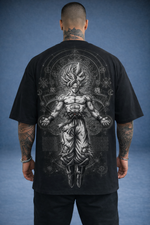 Camiseta Oversized Treino Preta Techfitbr Goku Premium