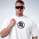 Camiseta Oversized Treino Preta Techfitbr Goku Premium Branca