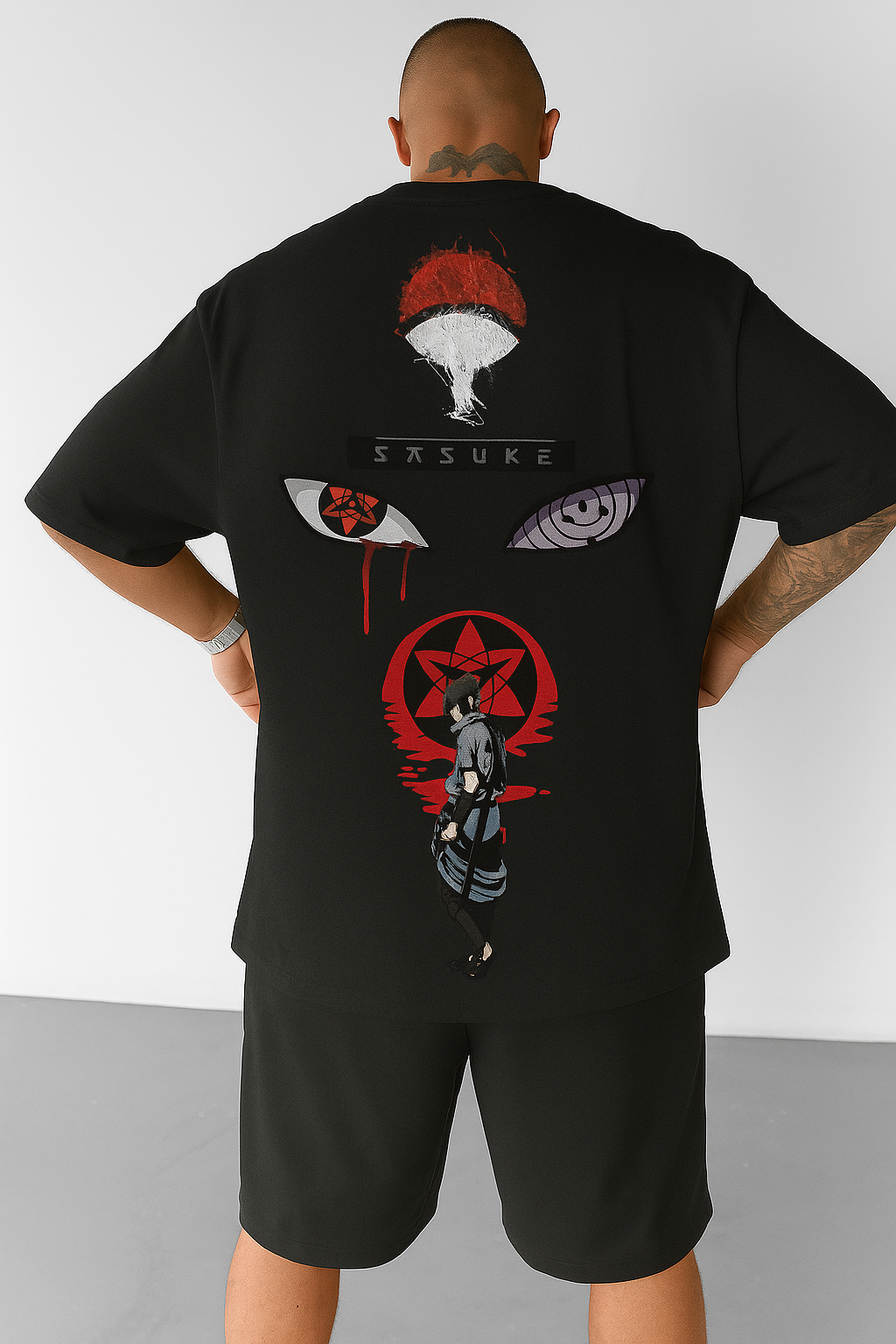 Camiseta Oversized Streetwear Sasuke Uchiha