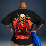 Camiseta Oversized Streetwear Caveira Luffy Preta