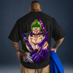 Camiseta Oversized Streetwear Roronoa Zoro Haki do Rei Preto