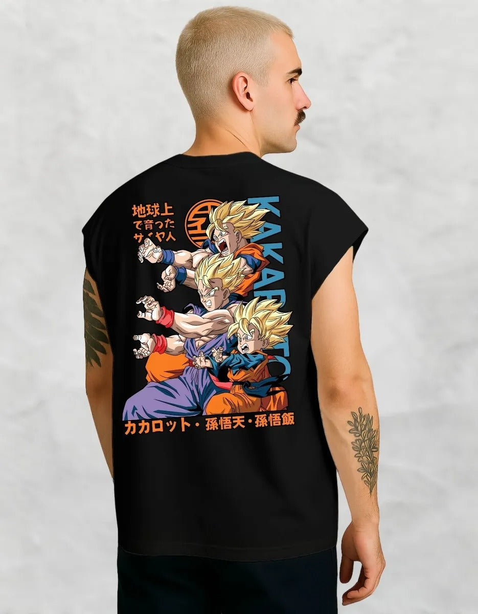 Camiseta Regata Machão Goku Gohan Goten
