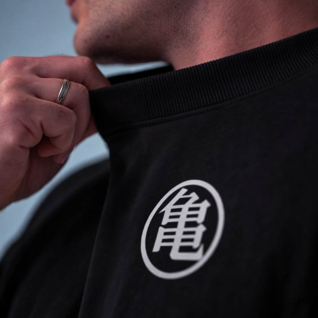 Camiseta Oversized Treino Preta Techfitbr Goku Premium
