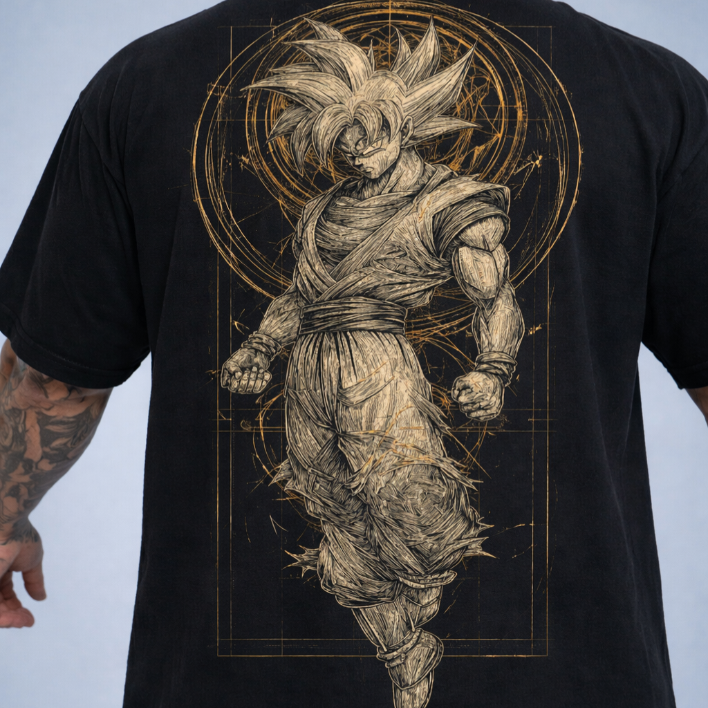 CamisetaStreetwear OversizedGoku Fase 1 Preta