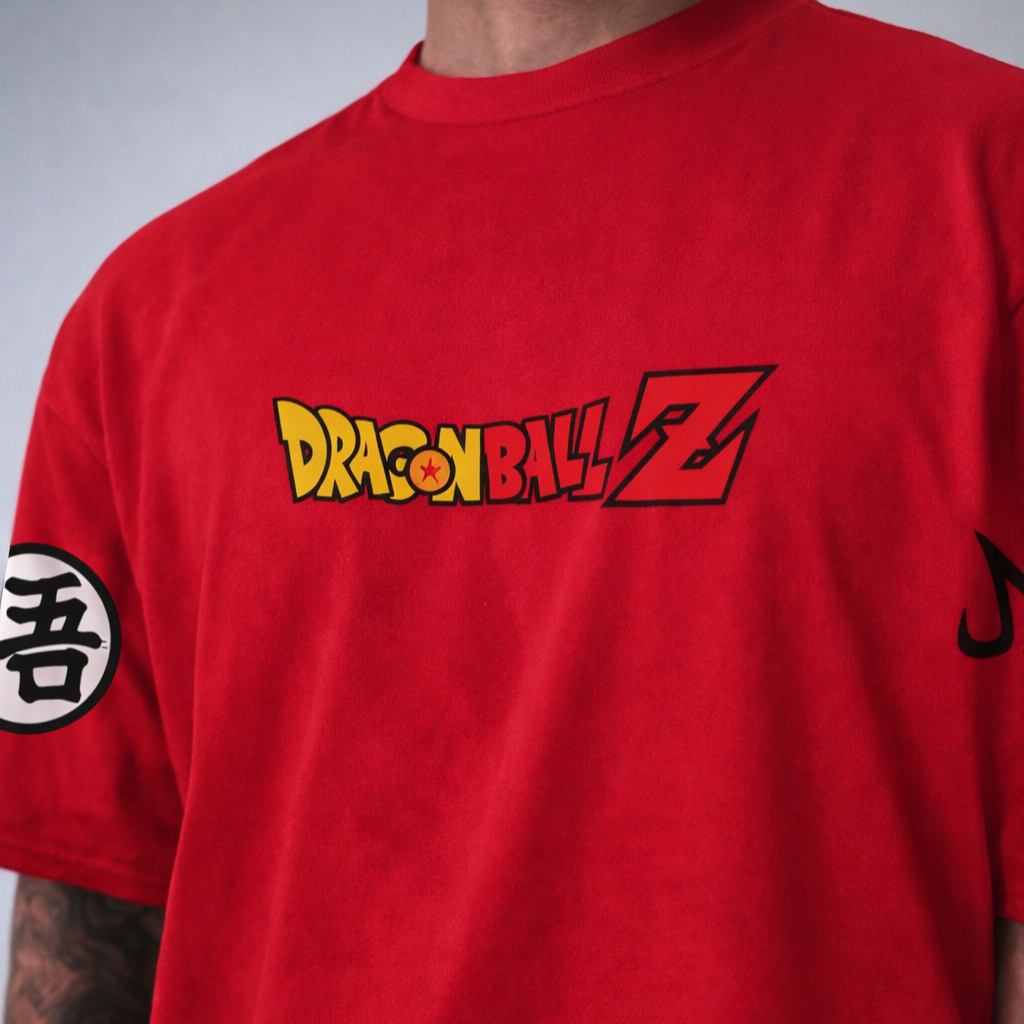 Camiseta Oversized Streetwear Goku Red Dragon Ball Z