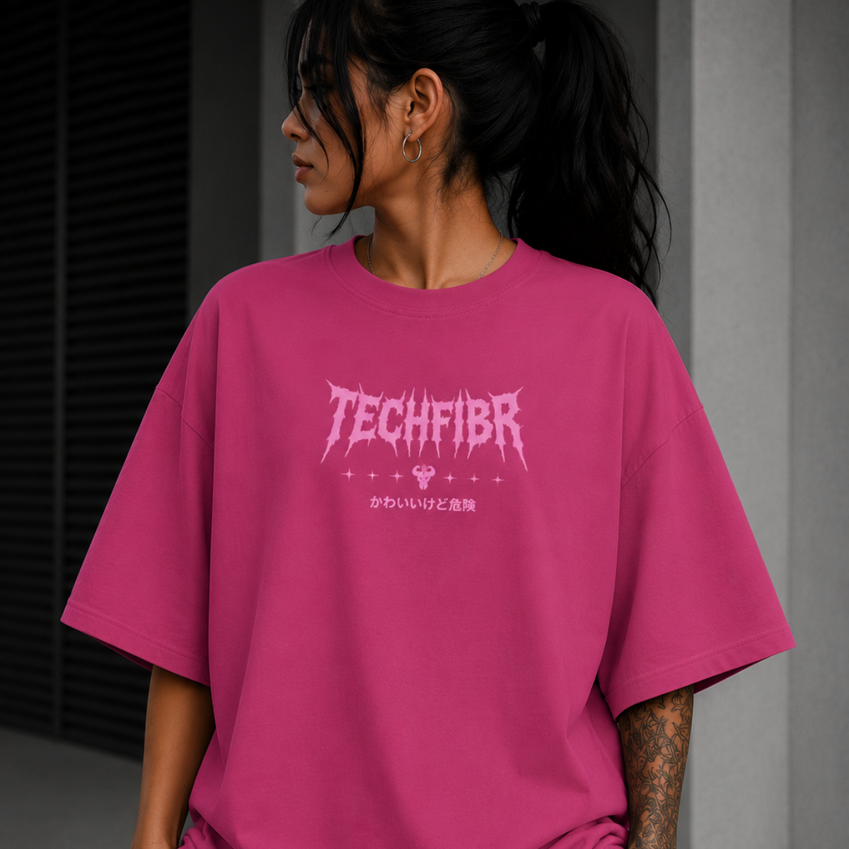 Camiseta Oversized Feminina Bulma Dragon Ball Z TechFibr Streetwear Rosa