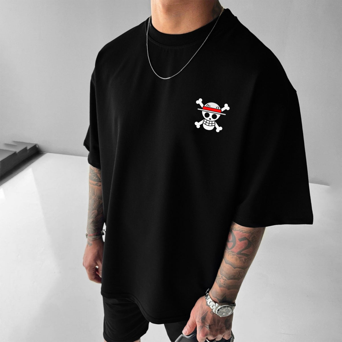 Camiseta Oversized Streetwear Luffy Gear 5 Black
