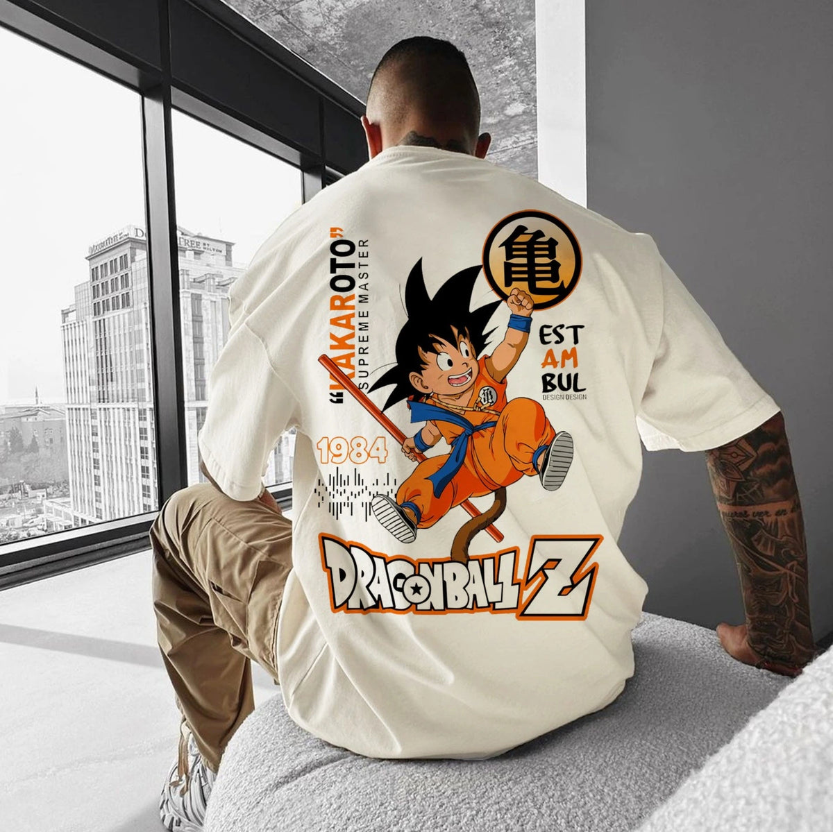 Camiseta Oversized Streetwear Dragon Ball Z Estampada