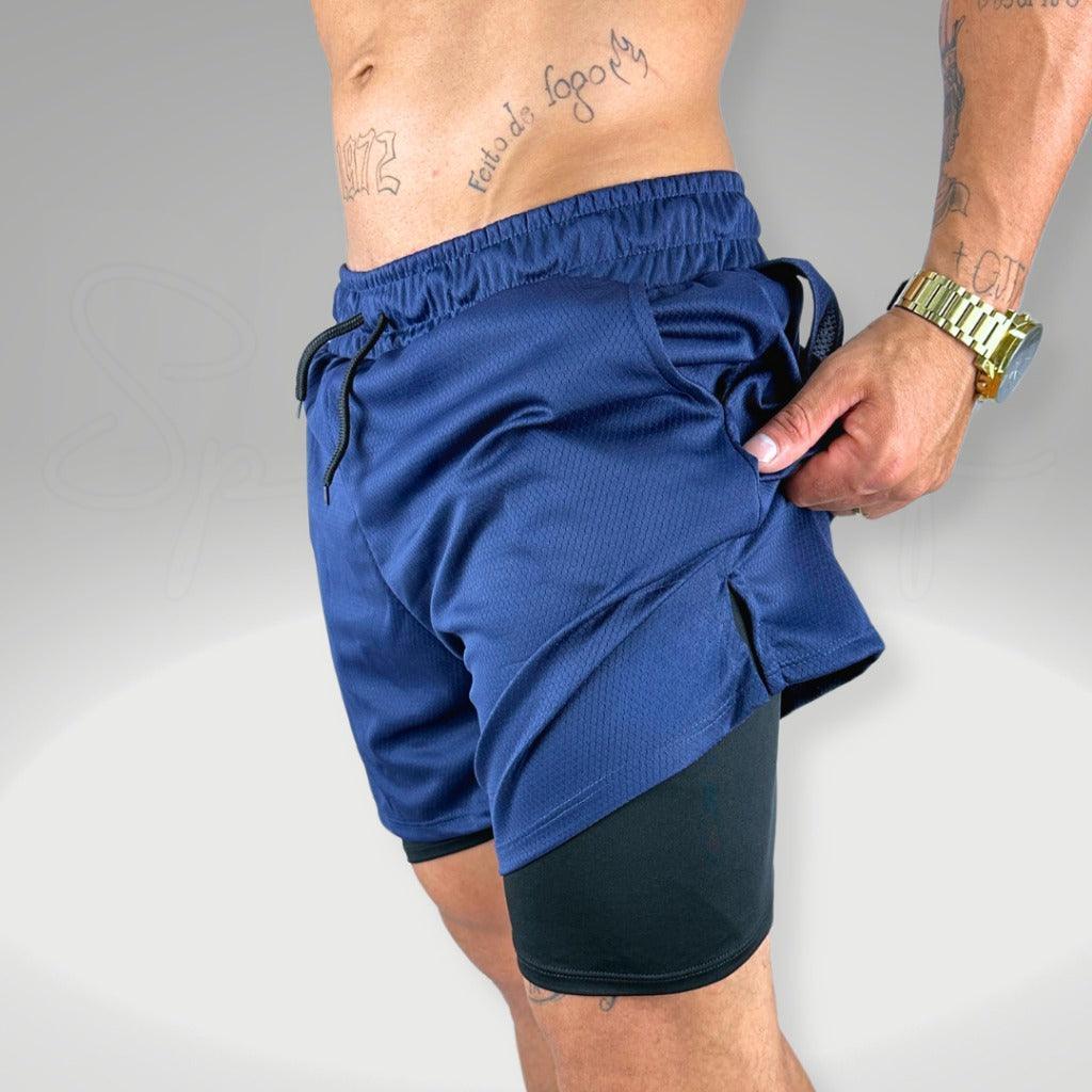 Kit 2 shorts dry fit com elastano com proteçao uv - techfitbr