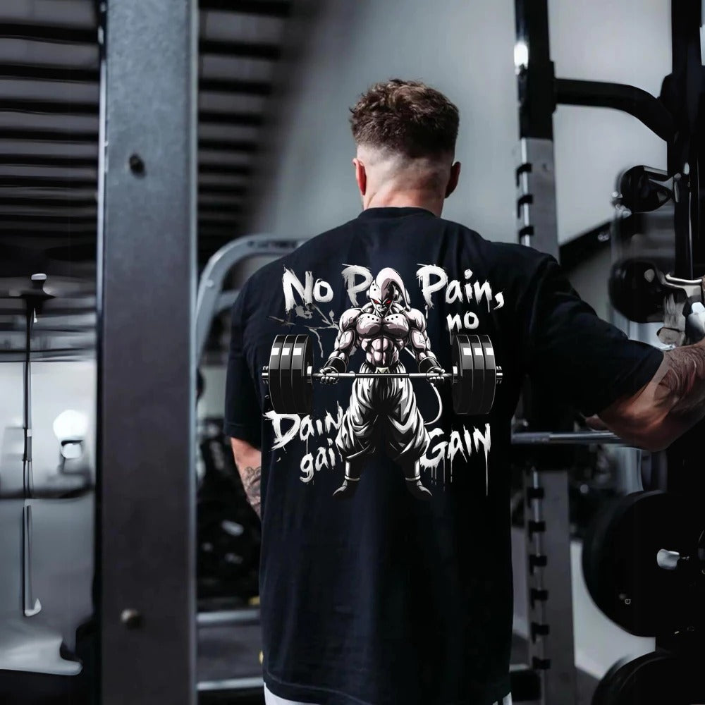 Camiseta Academia Oversized Masculina No Pain No Gain Madimbu