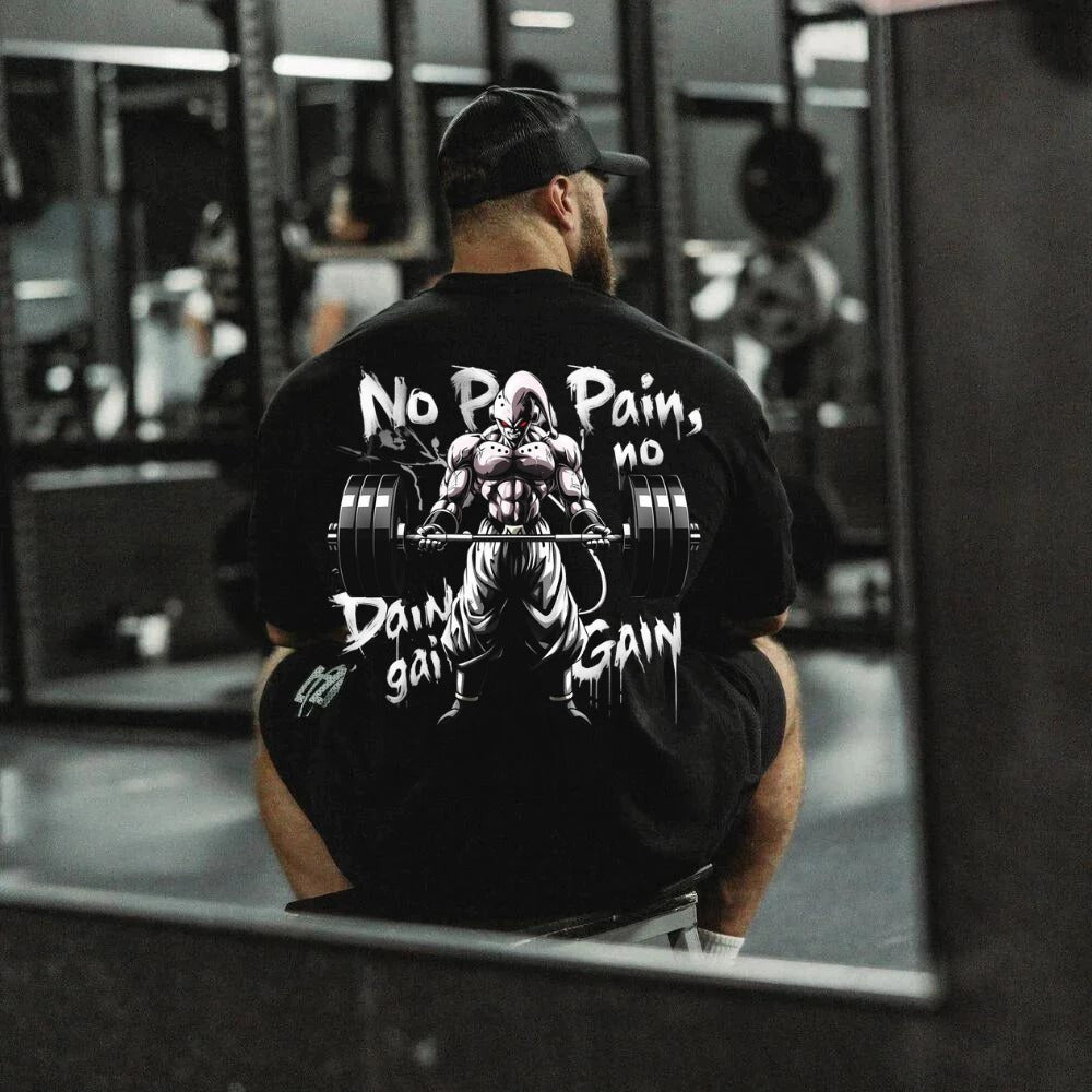 Camiseta Academia Oversized Masculina No Pain No Gain Madimbu