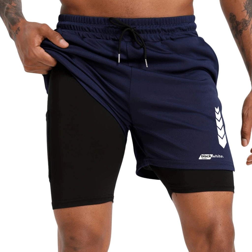 Short Dry-Fit de Compressão black white sports
