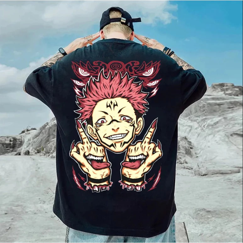Camiseta Oversized Algodão Sukuna Yuji Hospedeiro
