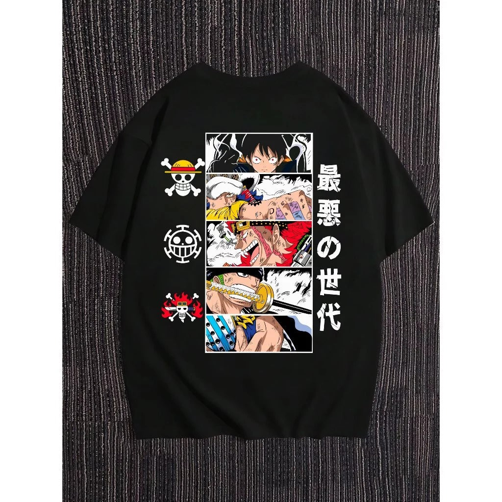 Camiseta Oversized Anime Piratas Alto Mar