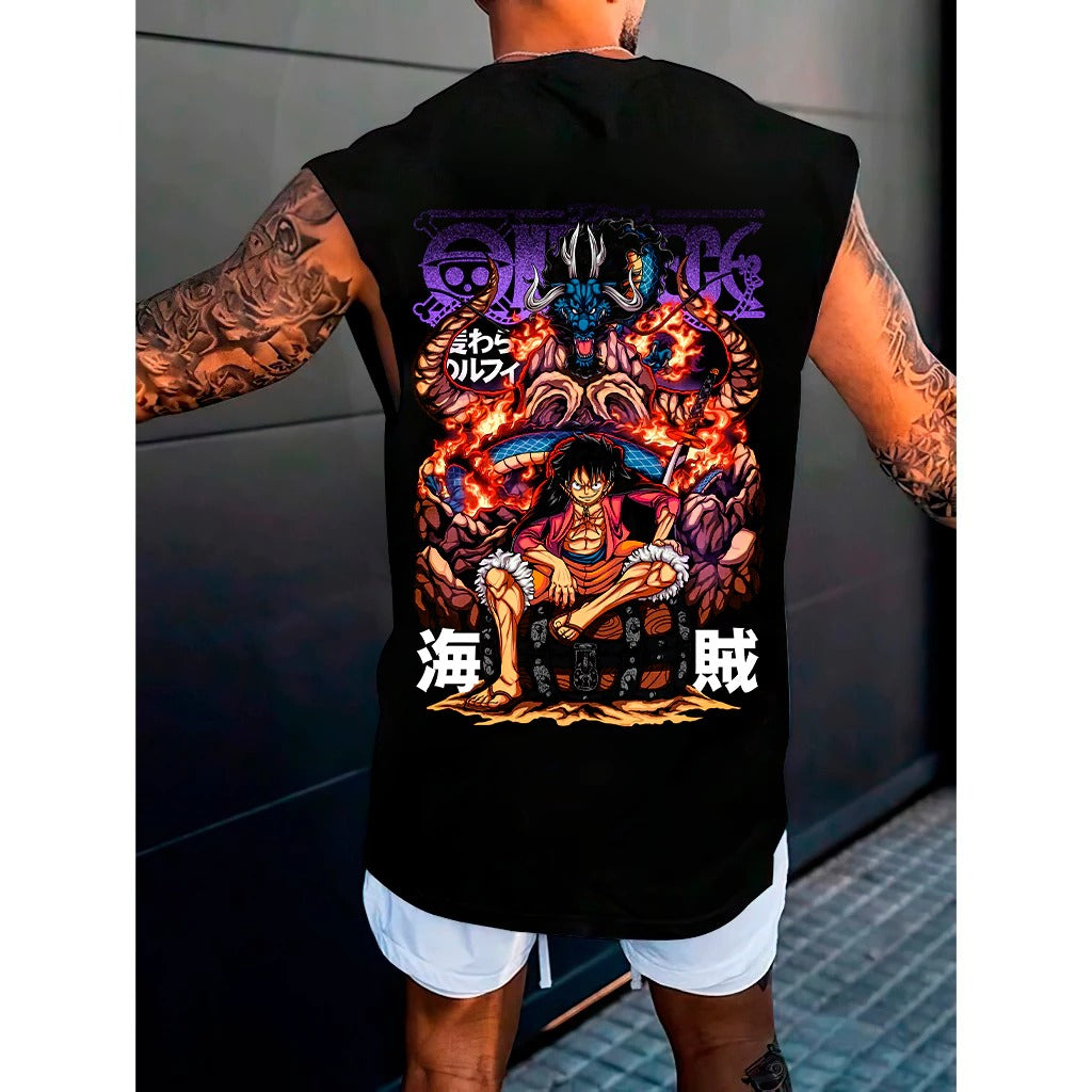 Camiseta Regata Machão Luffy x Kaido