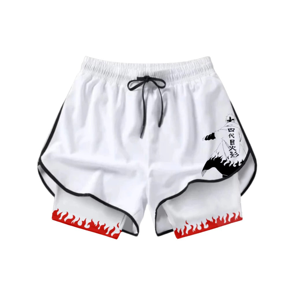 Short Dry-Fit de Compressão 2 em 1Feminino Naruto Hokage