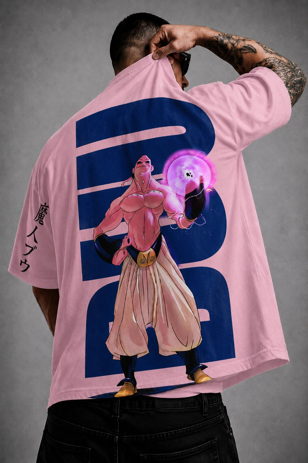 Camiseta Oversized Masculina Pink Demon Rosa