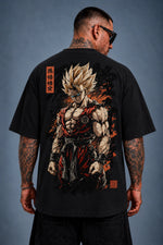 Camiseta Oversized Masculina Blazing Warrior Preta