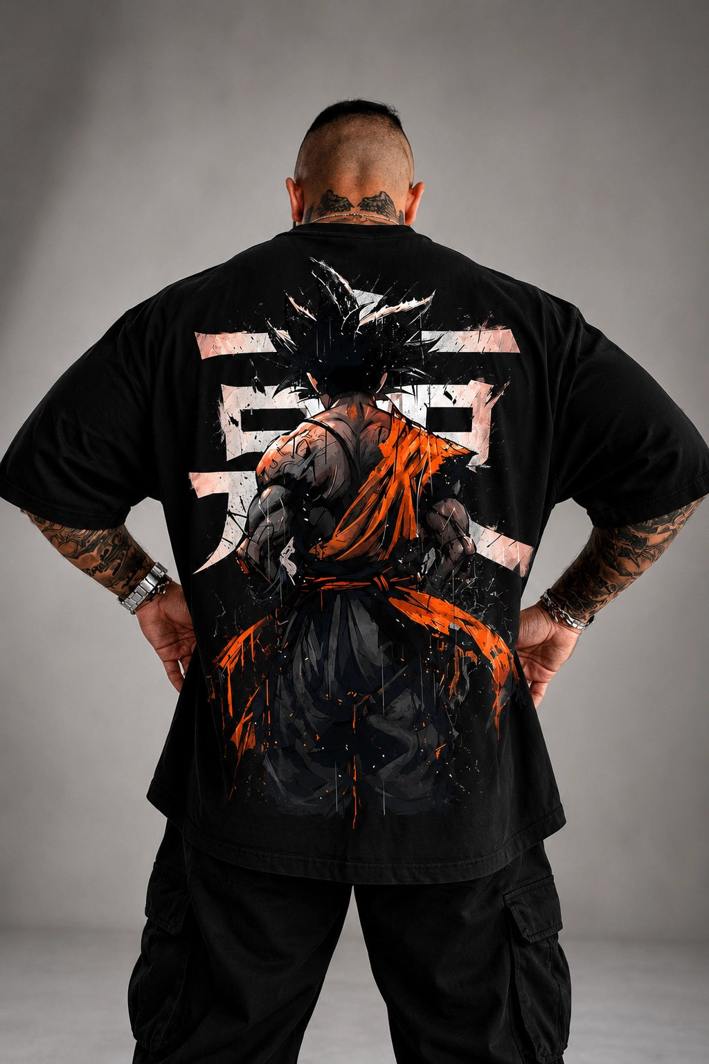Camiseta Oversized Masculina Demon Power Preta