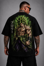 Camiseta Oversized Guerreiro Lendário Verde Masculina Preta