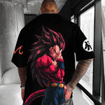 Camiseta Oversized Streetwear Vegeta Super Saiyajin 4