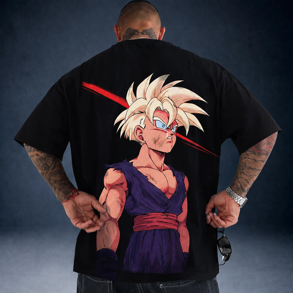Camiseta Oversized Streetwear Gohan Premium Preto