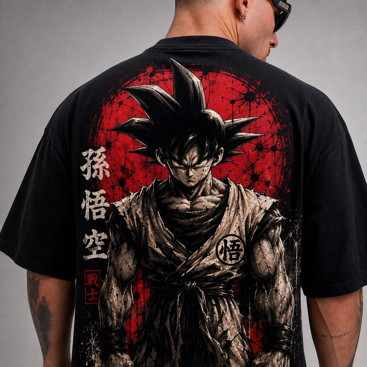 Camiseta Oversized Masculina Shadow Warrior Preta