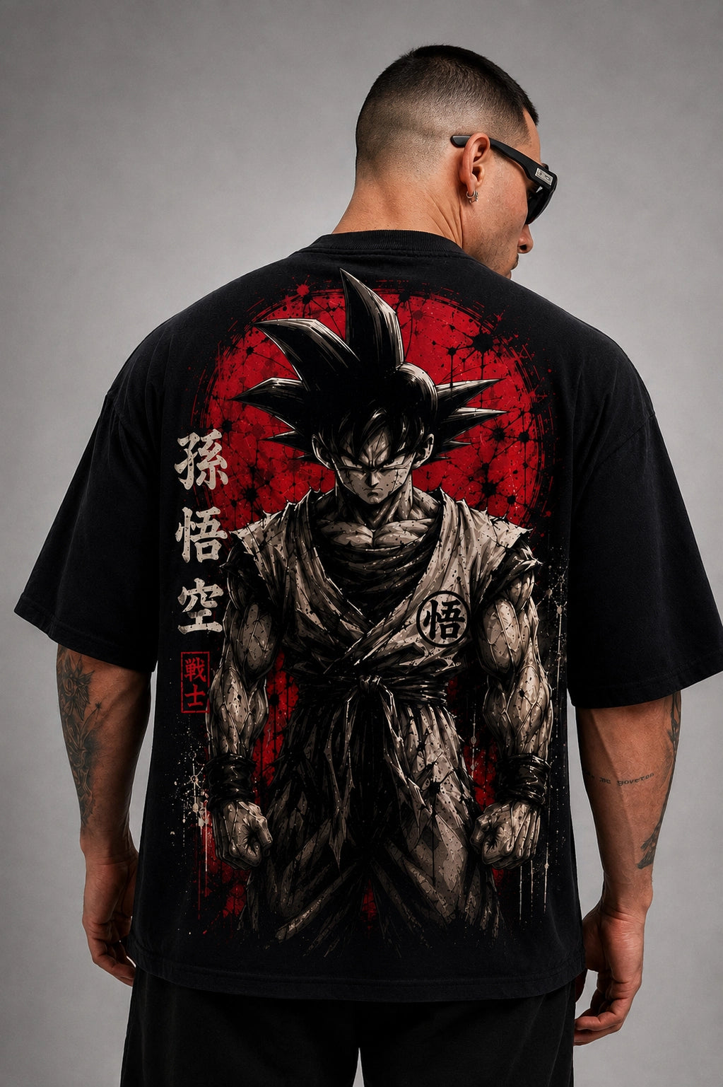 Camiseta Oversized Masculina Shadow Warrior Preta