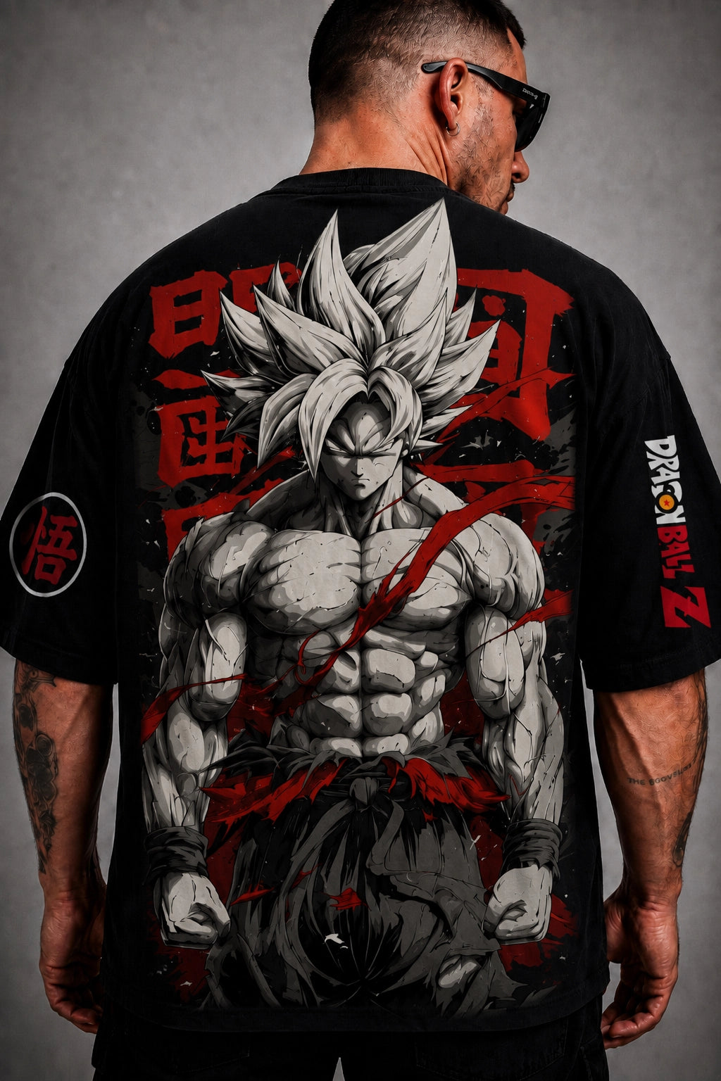 Camiseta Oversized Masculina Neon Warrior Preta