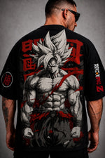 Camiseta Oversized Masculina Neon Warrior Preta